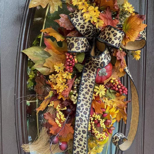 Fall Decor, Animal Print Straw Broom Front Door Decor – Always