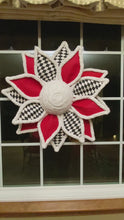 Load and play video in Gallery viewer, Harlequin Christmas Poinsettia Fabric and Felt

