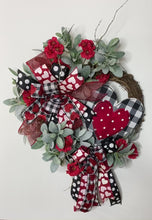 Load and play video in Gallery viewer, Valentine Day Lambs Ear Heart Wreath, Polka Dot Red Heart Front Door Decor, Grapevine Extra Large Wreath, Love Wreath
