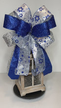 Load and play video in Gallery viewer, Hanukkah Bow Wreath Bow, Mailbox Bow or Lamppost Bow
