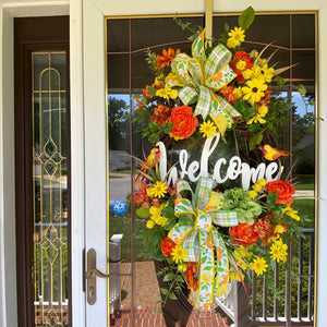Welcome Grapevine Summer Wreath