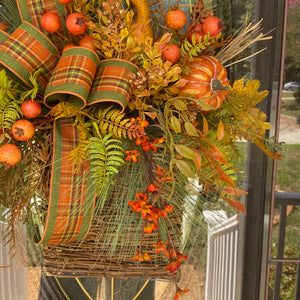 Fall Hanging Basket Front Door Decor