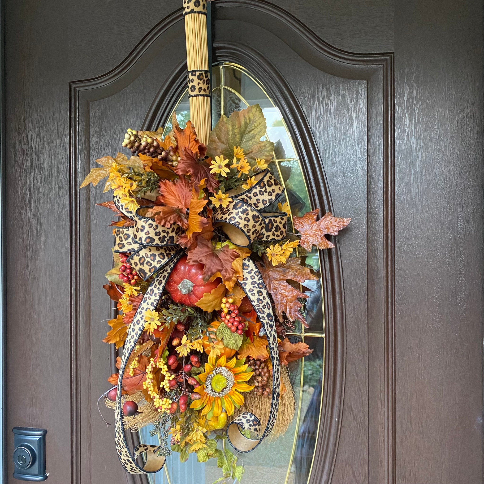 Fall Decor, Animal Print Straw Broom Front Door Decor – Always