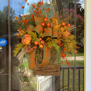 Fall Hanging Basket Front Door Decor