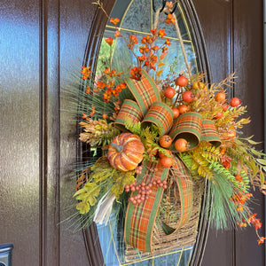 Fall Hanging Basket Front Door Decor