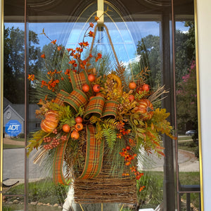 Fall Hanging Basket Front Door Decor